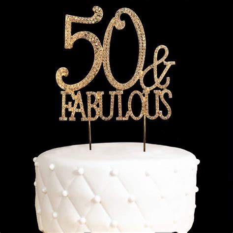 50andfabulous Cake Topper 50 Years Birthday Or 50th Wedding Anniversary