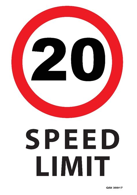 20kmph Speed Limit Sign Industrial Signs