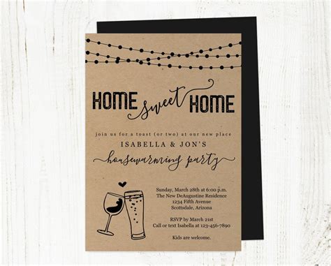 Wine And Beer Housewarming Invitation Template Printable Funny Etsy