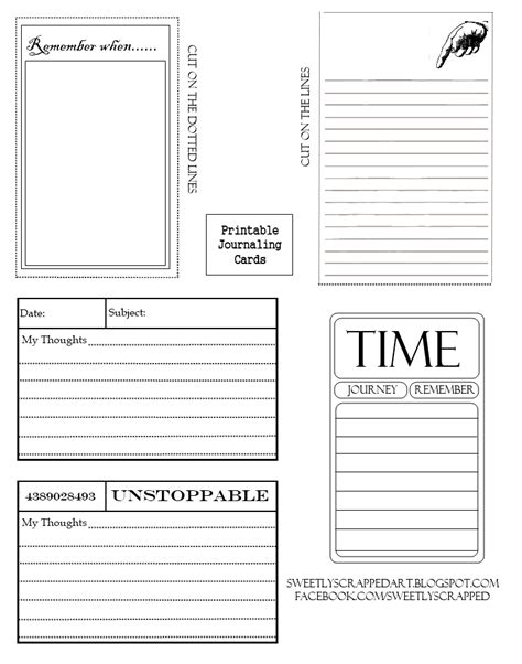 Free Printable Journaling Cards for scrapbooking (or