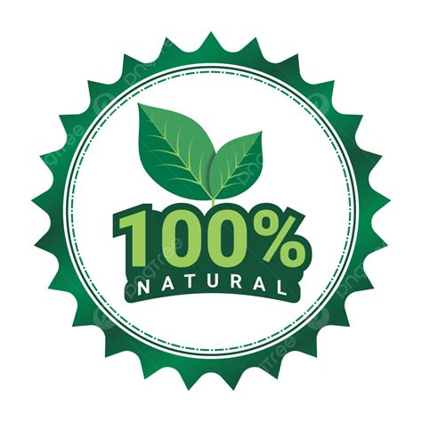 Imagen De La Insignia De La Etiqueta De Producto Natural 100 Vector Png
