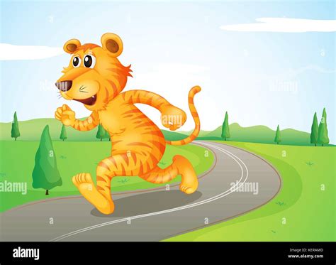 Tiger Moving Stock Vector Images Alamy