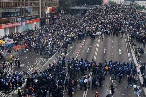 Hundreds of thousands of protesters dressed in black take part in a new rally against a controversial extradition law proposal in hong kong on june 16, 2019. Shopping malls became battlegrounds for Hong Kong's ...