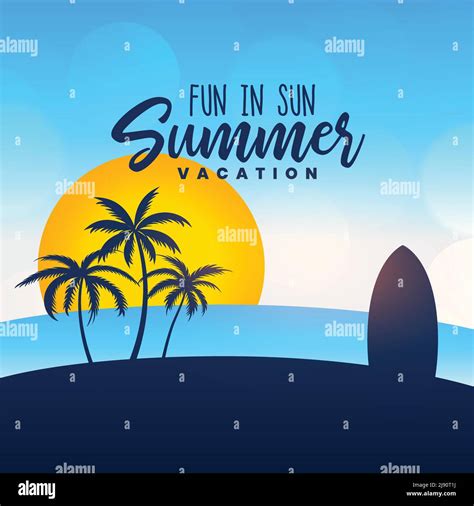Summer Vacation Poster Design Background Stock Vector Image And Art Alamy
