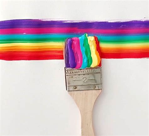 Rainbow Brush Painting Hello Wonderful