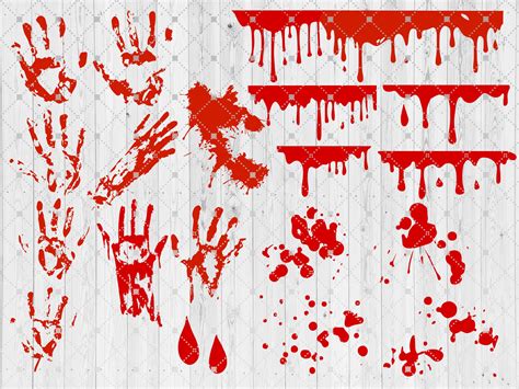 Blood Splatter Bloody Handprint Drips Svg Bundle Cut Files For Etsy