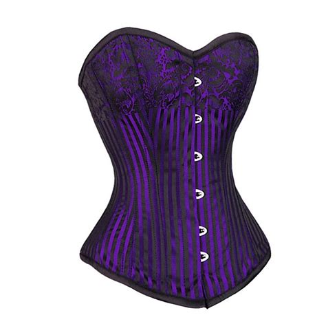 Waist Taming Purple Jacquard Burlesque Corset 20 In 2020 Purple