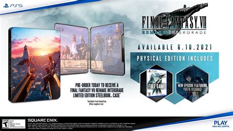 Final Fantasy Vii Remake Intergrade Steelbook Pre Order Bonus At