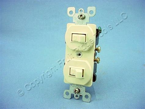 Leviton Ivory Dual Wall Light Switch Duplex Toggle 15a Single Pole Bulk