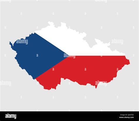 Bandera Del Mapa De La República Checa Mapa De La República Checa Con