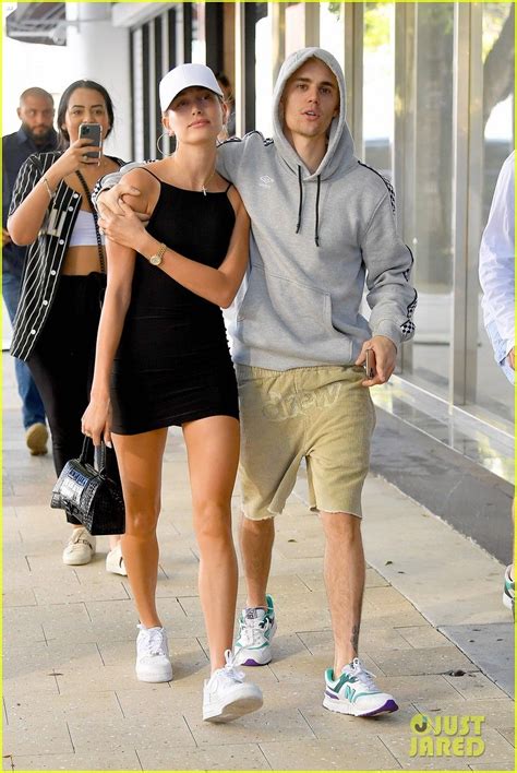 justin bieber holds hands with wife hailey as they head to lunch justin hailey bieber hold