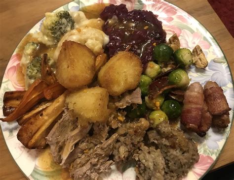 Homemade Traditional English Christmas Lunch Roast Duck With Spiced