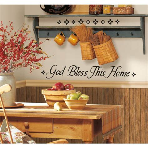 God Bless This Home Quote Wall Decals