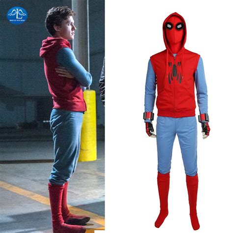 MANLUYUNXIAO Spiderman Homecoming Cosplay Costume Men Full Set Halloween Spiderman Costume For
