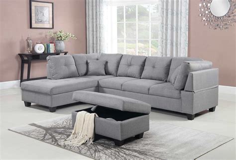 Fabric Sectional Sofa With Ottoman Mg 117 Fabric Sectional Sofas