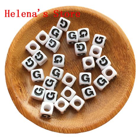 Free Shipping 1800pcslot 77mm Cube Letters Beads Single Alphabet G