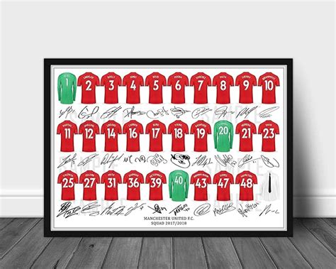 The Signature Shop Manchester United Full Squad Team Signed Printed