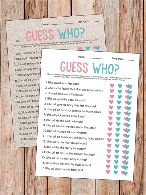 Guess Who Mommy Or Daddy Game Mom Or Dad Quiz Baby Shower Etsy