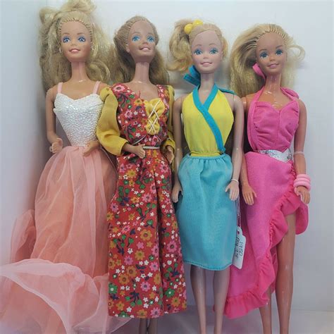 Vintage 80s Barbie Doll Lot Of 4 Played With Need Deep Cleaning Assorted Clothes Ebay