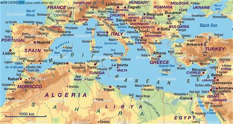 Map Of The Mediterranean Region Adams Printable Map