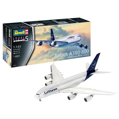 REVELL 03872 1 144 Airbus A380 800 Lufthansa New Livery Aircraft Model