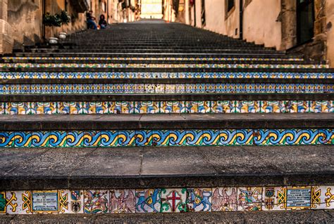 Tiled Stairway And Ceramics Of Caltagirone Sicily Grand Voyage Italy