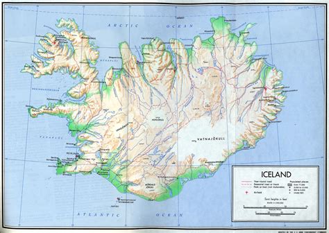 Map Of Iceland 1970 Arctic Ocean Worldwide Travel Camping Trips