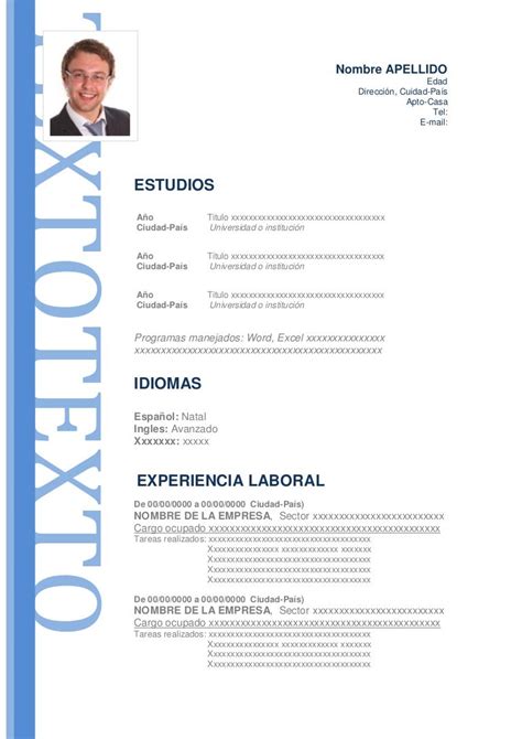 Modelo De Curriculum Vitae Normal Modelo De Curriculum Vitae