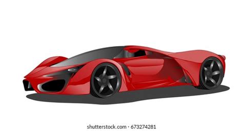 Red Supercar Vector Illustration Stock Vector Royalty Free 673274281