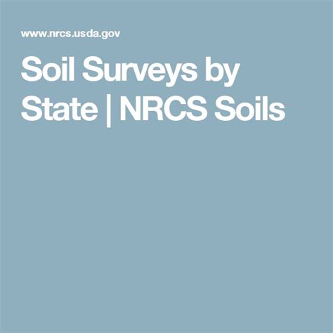 Soil Surveys By State Nrcs Soils Surveys Soil States