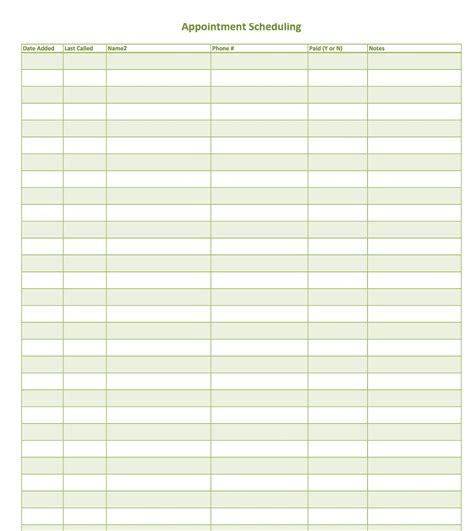 Appointment Sheet Form Fill Out And Sign Printable Pd