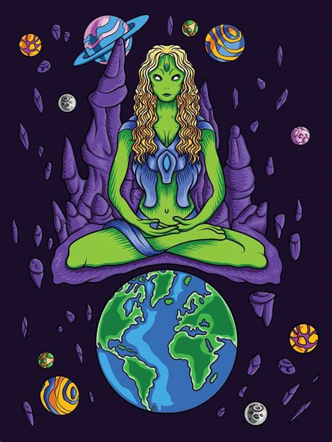 Goddess Alien Meditation Healing In Space 10698466 Vector Art At Vecteezy