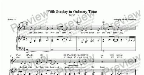 Responsorial Psalm 5th Sunday In Ordinary Time Yr B Sheet Music