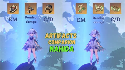 Nahida Artifacts Comparison Dendro Damage And Cd For Each Artifacts Genshin Impact Youtube