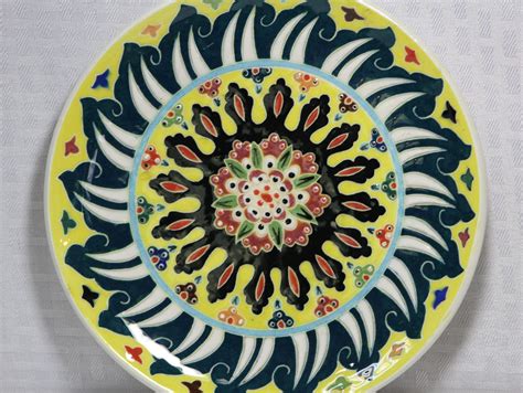 Hand Thrown Plate Hand Painted In Turkey Signed Ünal Gini Etsy