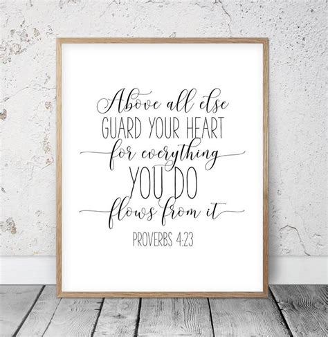 Scripture Wall Art Above All Else Guard Your Heart From Everything You