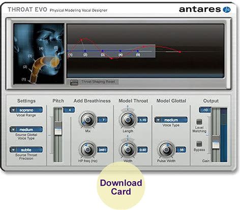 Antares Throat Evo Pitch Shift And Vocal Tract Modeling