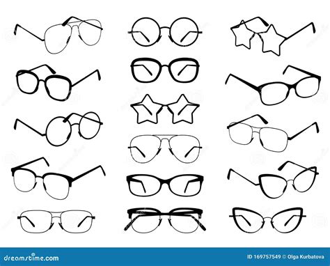 glasses silhouettes modern eyeglasses fashion black eyewear symbols