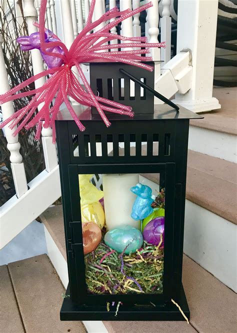 Easter Lantern Made With Dollar Store Decorations Bunny Party Spring