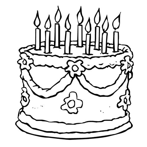 Download free unicorn birthday cake coloring page picture. Cake coloring pages to download and print for free