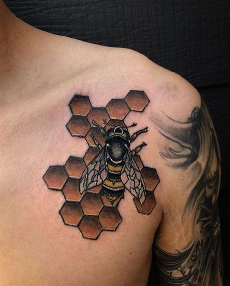 The honeycomb maze bee tattoo design. Painted Temple : Tattoos : Megyn Olivia : Bee and ...