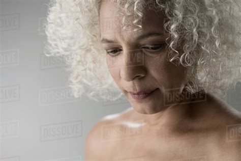 Topless Mature Woman Stock Photo Dissolve