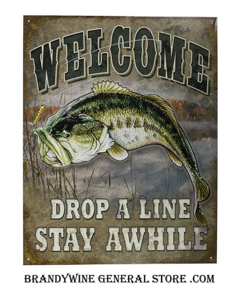 Welcome Bass Fishing Pub Sign Fishing Cabin Fishing Signs Bass Fishing