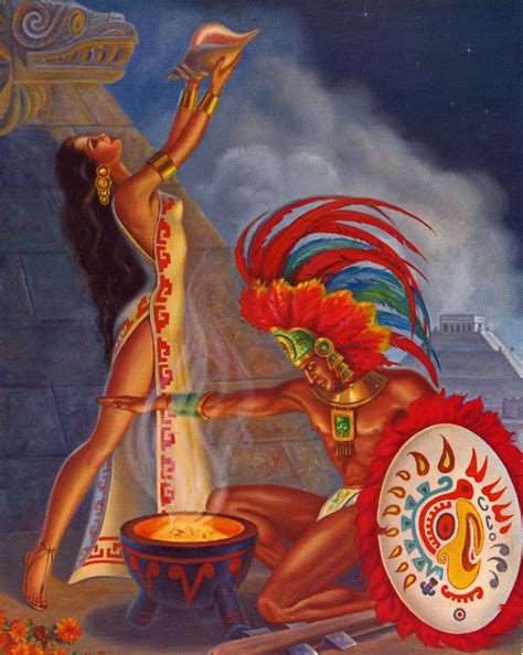 Invocacion Azteca By Armando Drechsler S Mexican Culture Art Aztec Art Mexican Artwork