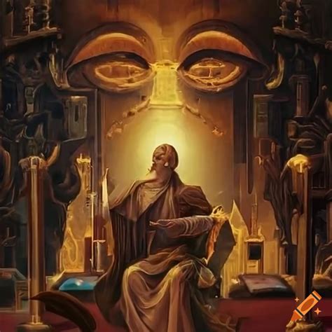 Epic Painting Of A Futuristic God In A Database Centre On Craiyon