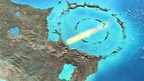 Aftermath Of Chicxulub Asteroid Impact Animation Stock Video Clip K007 9008 Science Photo