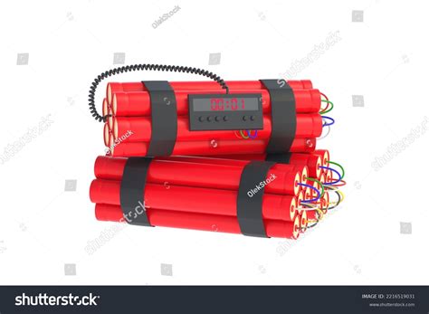 Stack Dynamite Bombs Digital Timer Isolated Stock Illustration