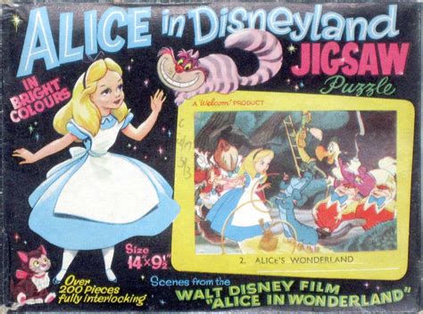 Vintage Disney Alice In Wonderland Welcom Jigsaw Puzzle Black Box