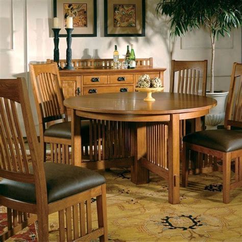 Every piece is bench built and hand crafted for exacting quality. Arts And Crafts Reunion Dining Room Set W/ Leather Chairs ...