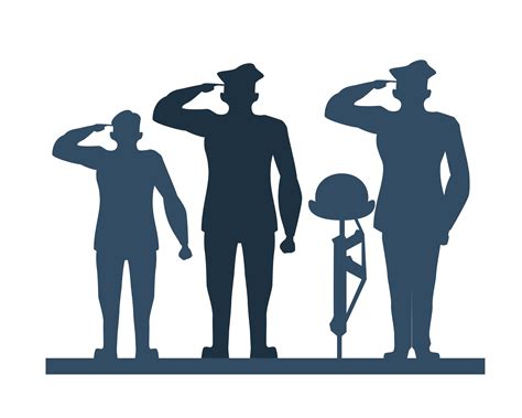 Group Of Soldiers Saluting Silhouette 2002631 Vector Art At Vecteezy